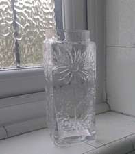 Dartington Glass Daisy Vase Clear Frank Thrower 18cm Tall 