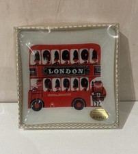 Chance Glass Dish Kenneth Townsend Sights Of London Boxed Police Soldier Bus