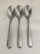 3 x Alessi Nuovo Milano Dessert spoons Approx 19.6cm Stainless Steel VGC