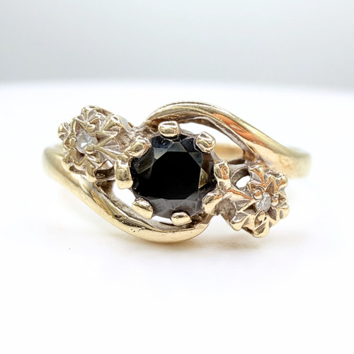 9ct gold sapphire diamond - gold,