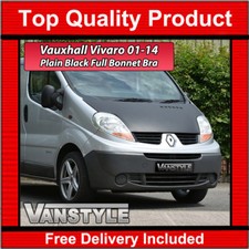 FITS VAUXHALL VIVARO J7 01-14 PLAIN BLACK BONNET STONE CHIP PROTECTOR COVER BRA