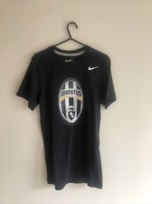 Juventus Nike Black Cotton T-Shirt Adult Size Small Slim Fit
