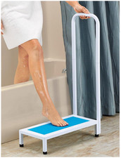 Bath Step with Handle Non Slip Surface Sturdy Bathroom Aid Lightweight portable