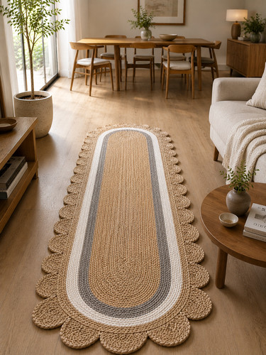 Rug runner jute carpet - runner, braided