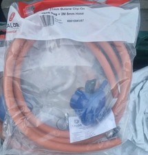 Butane Gas Regulator 21mm Clip On With 2m Hose And 2 Clips Kit Fits Calor Flogas