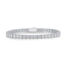 2-6.5mm D Color VVS1 Moissanite Tennis Bracelet Solid 925 Silver Christmas Gift