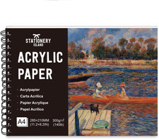 A4 Acrylic Paper for Painting - 20 Sheet Drawing Paper 300Gsm, Acid-Free & Cold