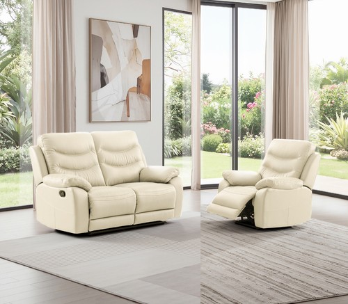 Cream italian leather seater - cream,