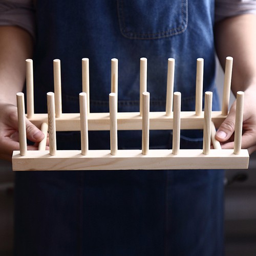 Wood shelf plate rack sturdy - plate,