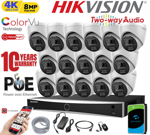 Hikvision 8mp cctv poe - 4k,
