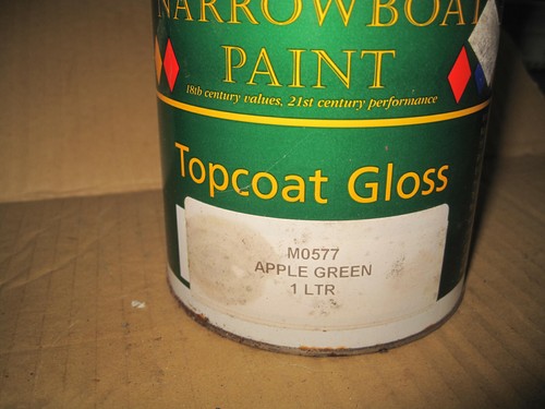 Narrow boat paint old tin - tin, top