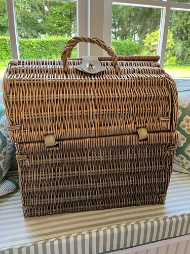 Wicker picnic basket person - wicker,