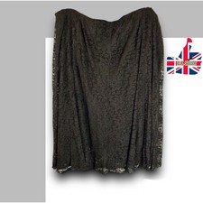 DAMART Women’s Plus Size UK 26 Black Lace Overlay Ladies Stylish Smart Skirt