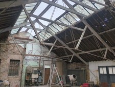 Reclaimed Roof Entire,Pitch Pine Truss Roof, Northern Lights Roofing