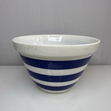 Blue & White Ceramic Pudding / Mixing Bowl Number 36, Made In England Striped
