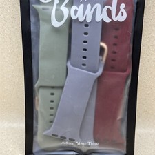 Whatch Band Generic apple watch Wrist rubber band Set of 3 Green/Red/Gray