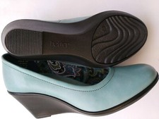 Hotter Ophelia wedge leather shoes dark aqua blue  Color Size UK 6 new