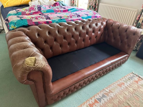 Chesterfield sofa bed chestnut - bed,