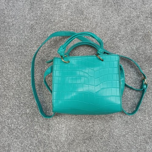 Teal blue croc - handbag, faux