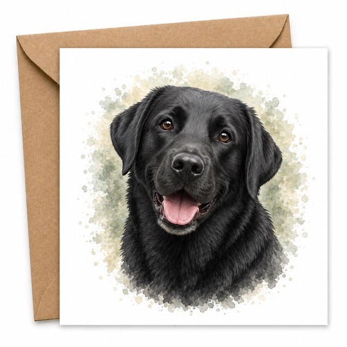 Black labrador card - dog, lover