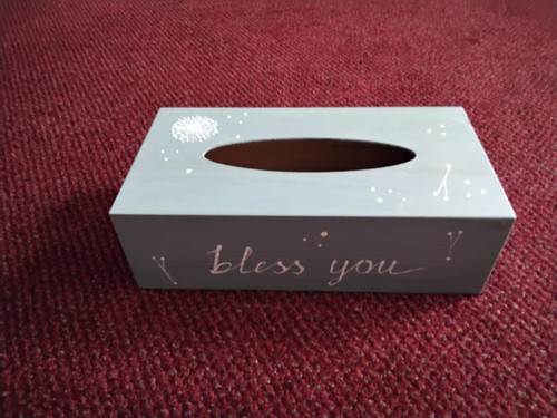 Grey cream tissue box - grey/cream,