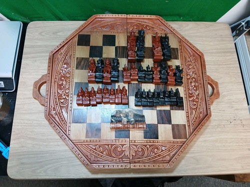 Hand carved wooden resin aztec - hand,