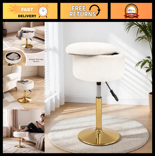 Adjustable vanity stool with - adjustable,