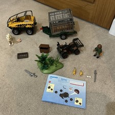 Playmobil Wildlife Evil Explorer With Quad 6939 plus safari vehicle & cage