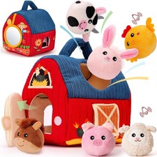 Barn w/Stuffed Farm Animals