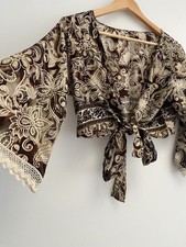 Brown Boho Top Shrug Blouse