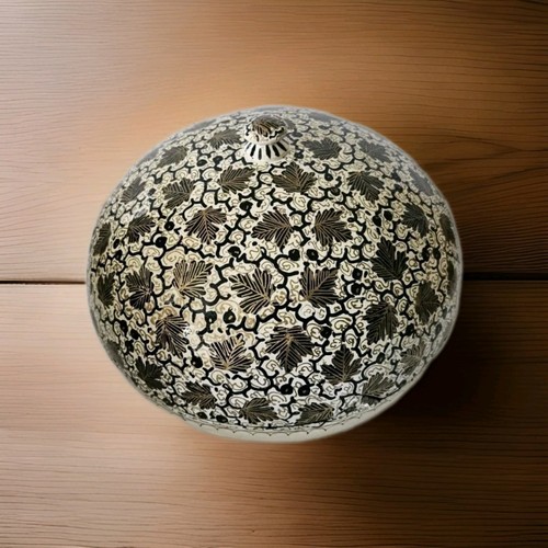 Paper mache bowl with - bowl, lid