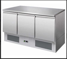 Gastroline Refrigerated Prep Counter 3 Door Stainless Steel Top