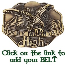 Western Golden Eagle Belt Buckle Biker American Cowboy Rocky Mountain High.