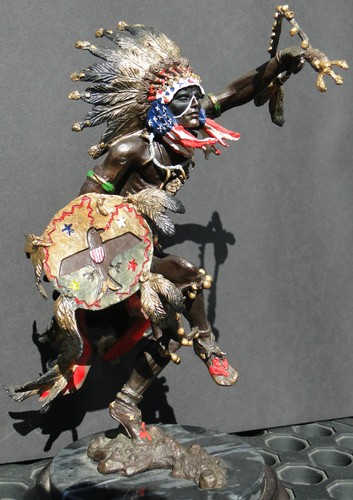 Indian chief bronze sculpture - indian,