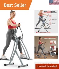 Foldable Upright Elliptical Cross Trainer with LCD Monitor & Non-Slip Pedals