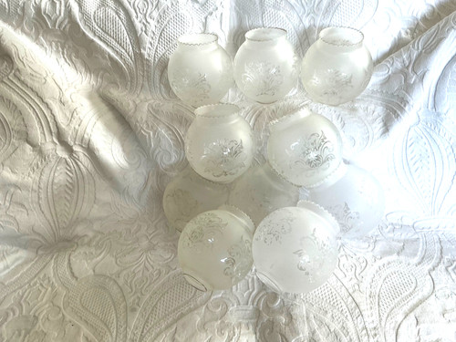 Etched glass globe pie - glass,