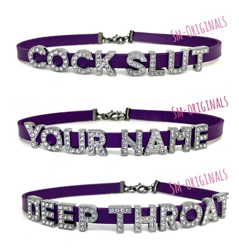 Purple bondage choker necklace - purple,