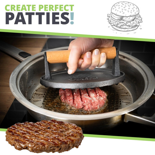 Burger press cast - press,