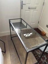 IKEA VITTSJO Consol/SidTable/Laptop Table. Glass-Metal Legs Good Condition
