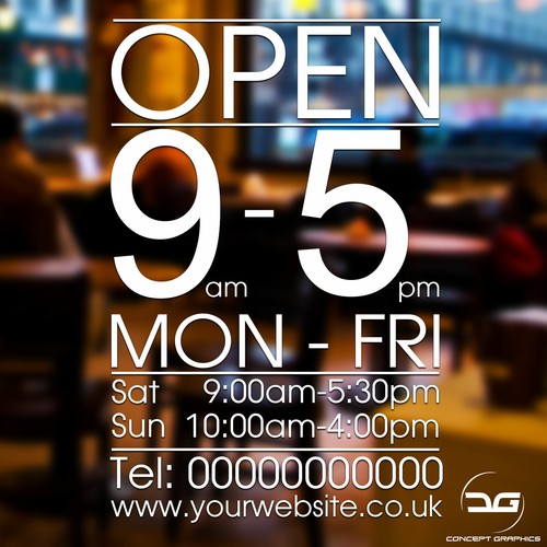 Opening hours times custom - times,