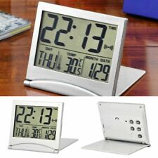Folding LCD Digital Alarm Clock Weather Station Desk Temperature Travel Clock UK