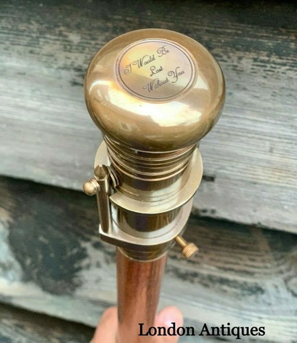 Vintage brass telescope handle - vintage,