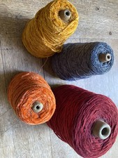 4 cones of Chenille yarn in a