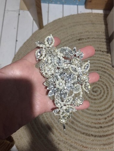 Silver tone rhinestone crystal - rhinestone,