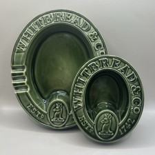 Vintage Whitbread & Co Brewery Pub Ceramic Oval Ashtrays Large And Small PK