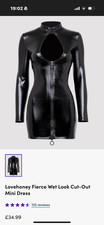 Black Mini Dress Women's Ladies Punk Fetish/club Party/ bold Latex Dresses