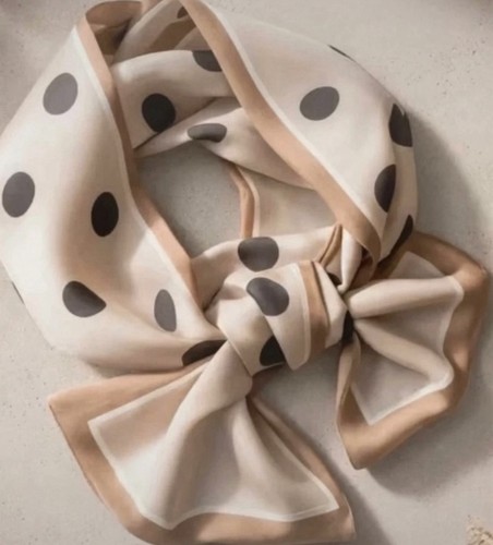 Elegant polka dot satin scarf - dot,