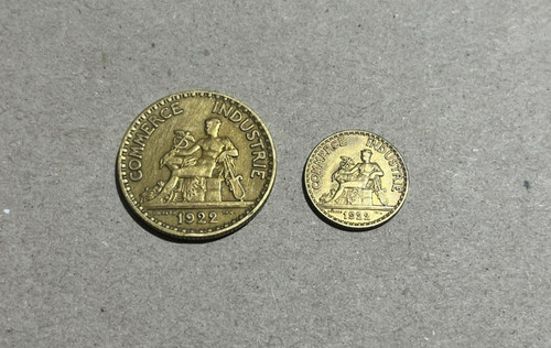 1922 french coin pair 2 - 1922,
