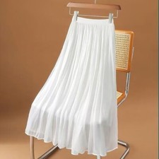 Lady Shiny Mesh Pleated Skirt