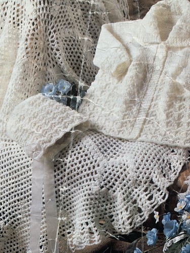 Vtg babytime bonnet matinee - dk,